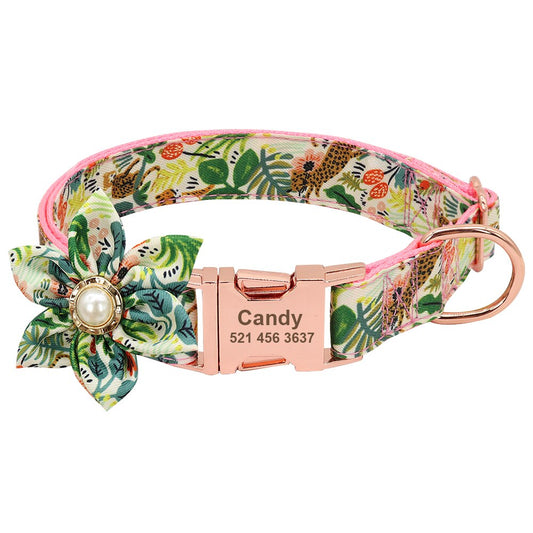 Personalized Floral Pet Collar