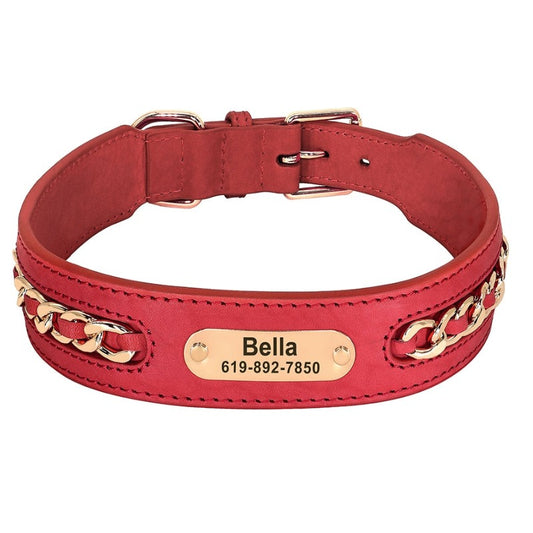 C-Links Personalized Leather Collar