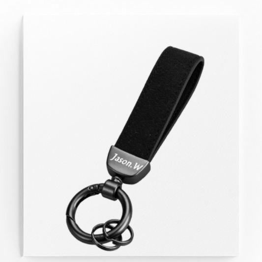 Sleek Personalized Leather Keychain