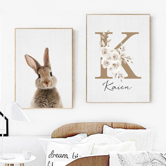 Personalized Bunny Name Art