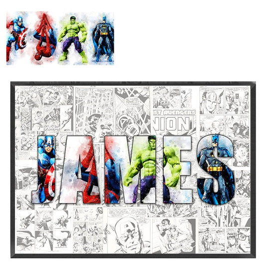 DC & Marvel Superheroes Name Art